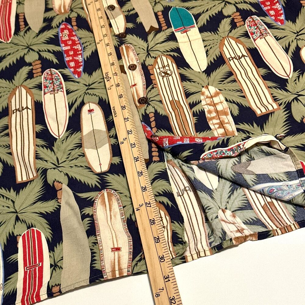 Reyn Spooner Shirt Men XL Multicolor Button-Up Short Sleeve Surfboard Print - Picture 9 of 11